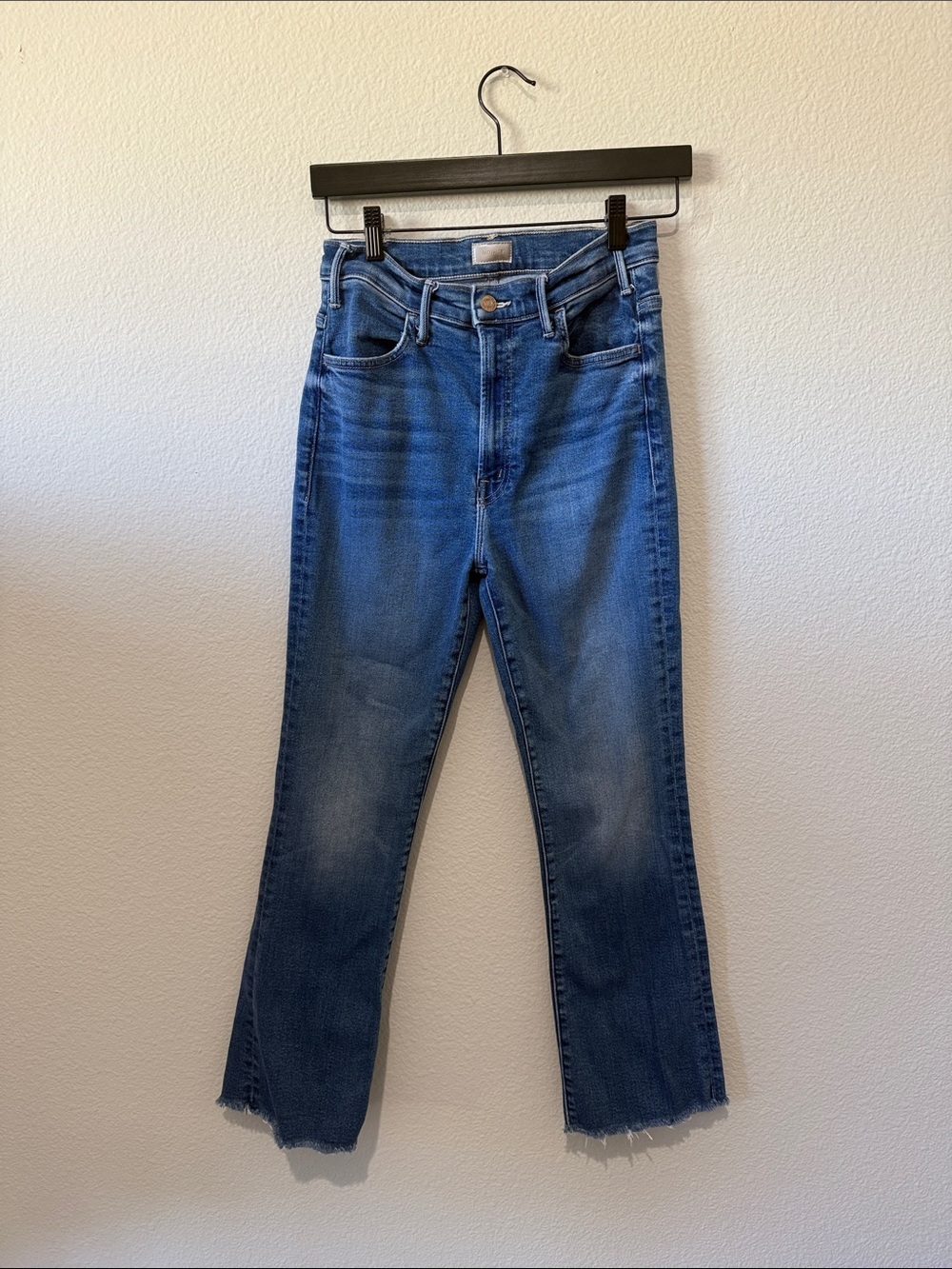 MOTHER The Hustler Ankle Fray Cropped Jeans Size 28